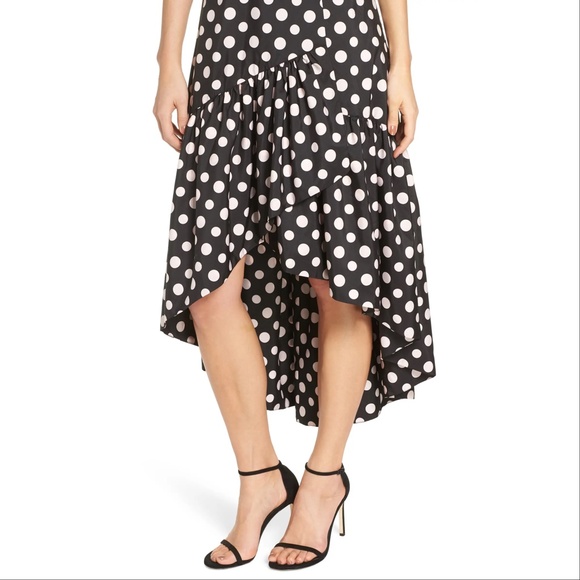 Eliza J Black and White Polka Dot High Low Dress - Picture 2 of 12